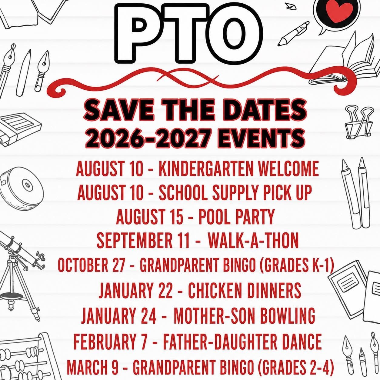 PTO Events Calendar
